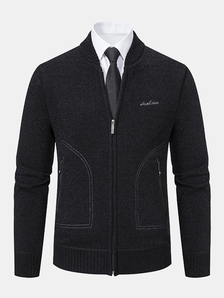 Zip Up Baseball Collar Sweater