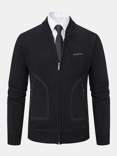 Zip Up Baseball Collar Sweater