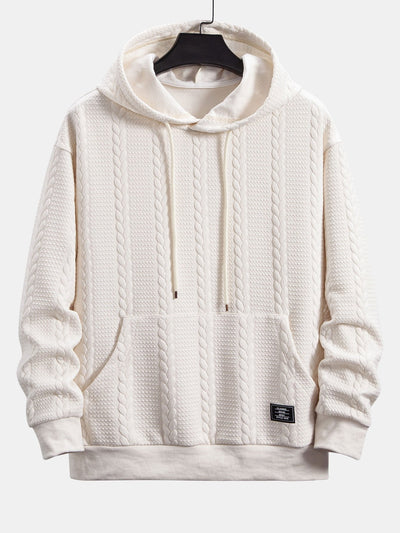 Relax Fit Wheat Jacquard Hoodie