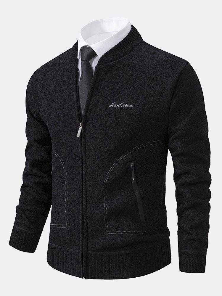 Zip Up Baseball Collar Sweater