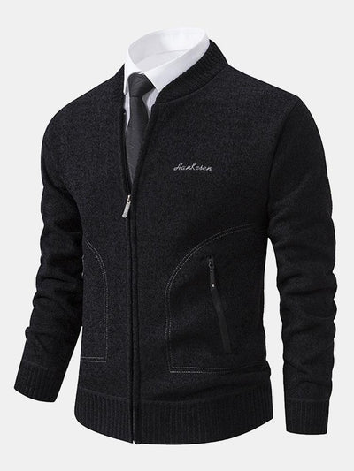 Zip Up Baseball Collar Sweater