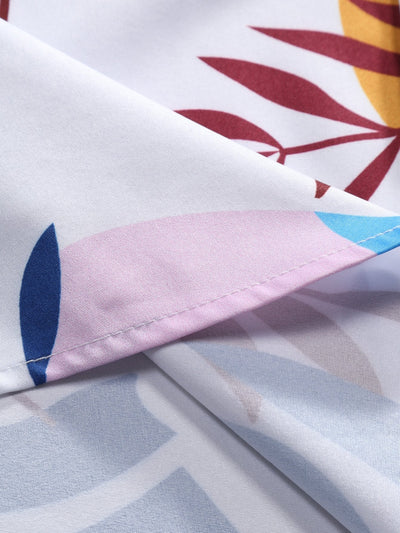 Colorful Leaf Print Button Up Shirt