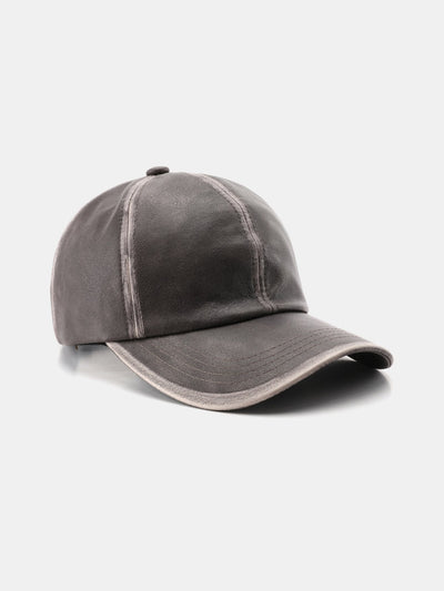 Vintage PU Leather Distressed Baseball Cap
