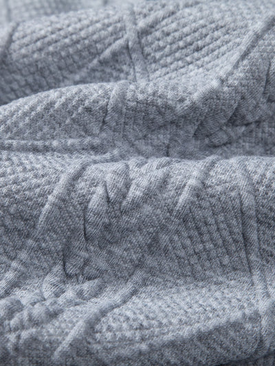 Relax Fit Geometric Jacquard Hoodie