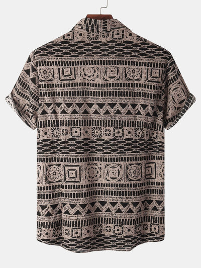 Tribal Print Button Up Shirt