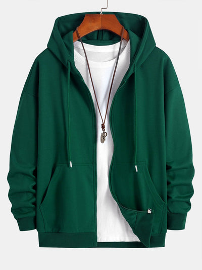 Basic Relax Fit Zip Hoodie