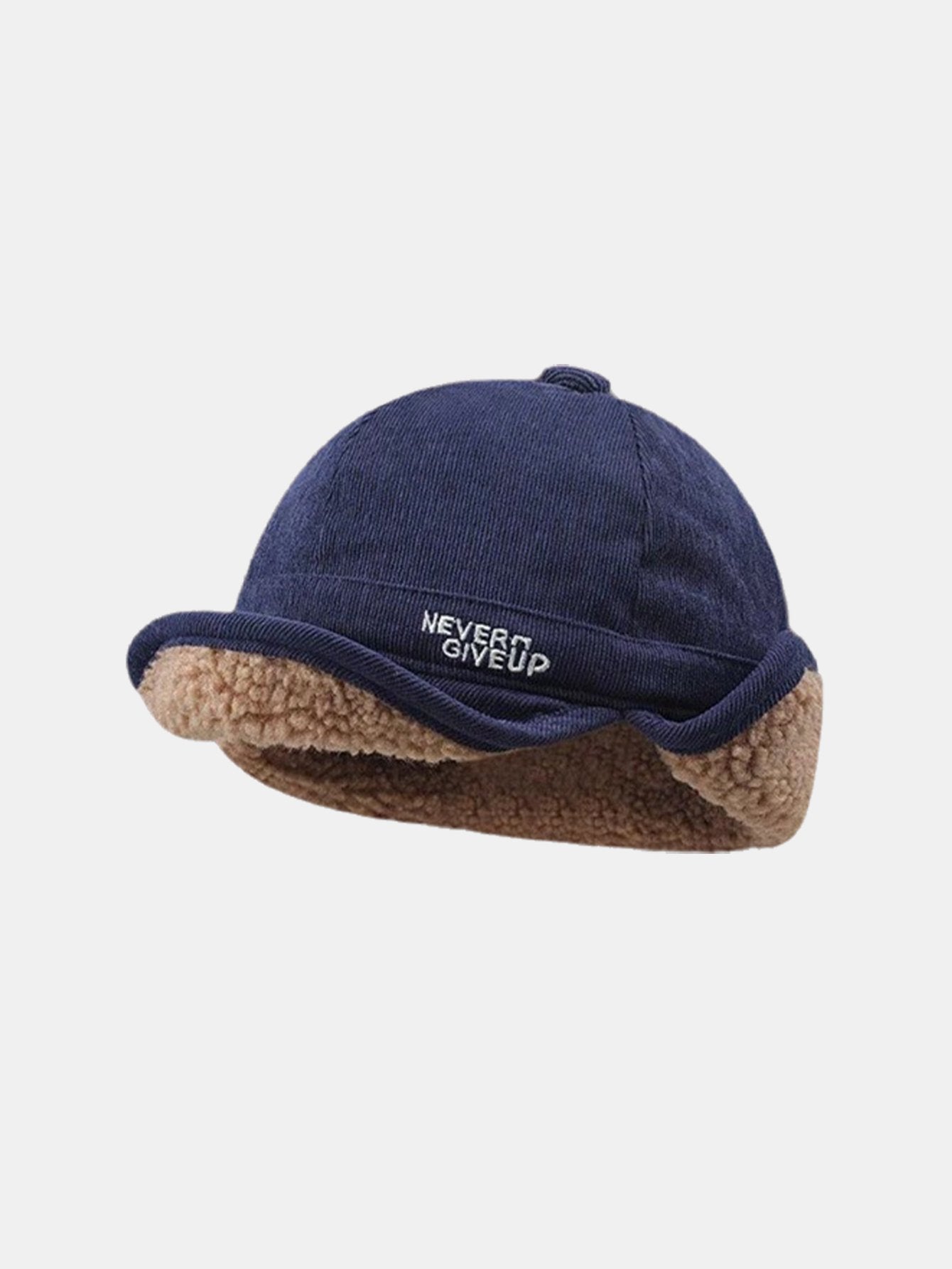 Corduroy Sherpa Lining Warm Earflaps Hat