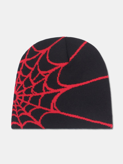 Spider Web Pattern Warm Knit Beanie Hat