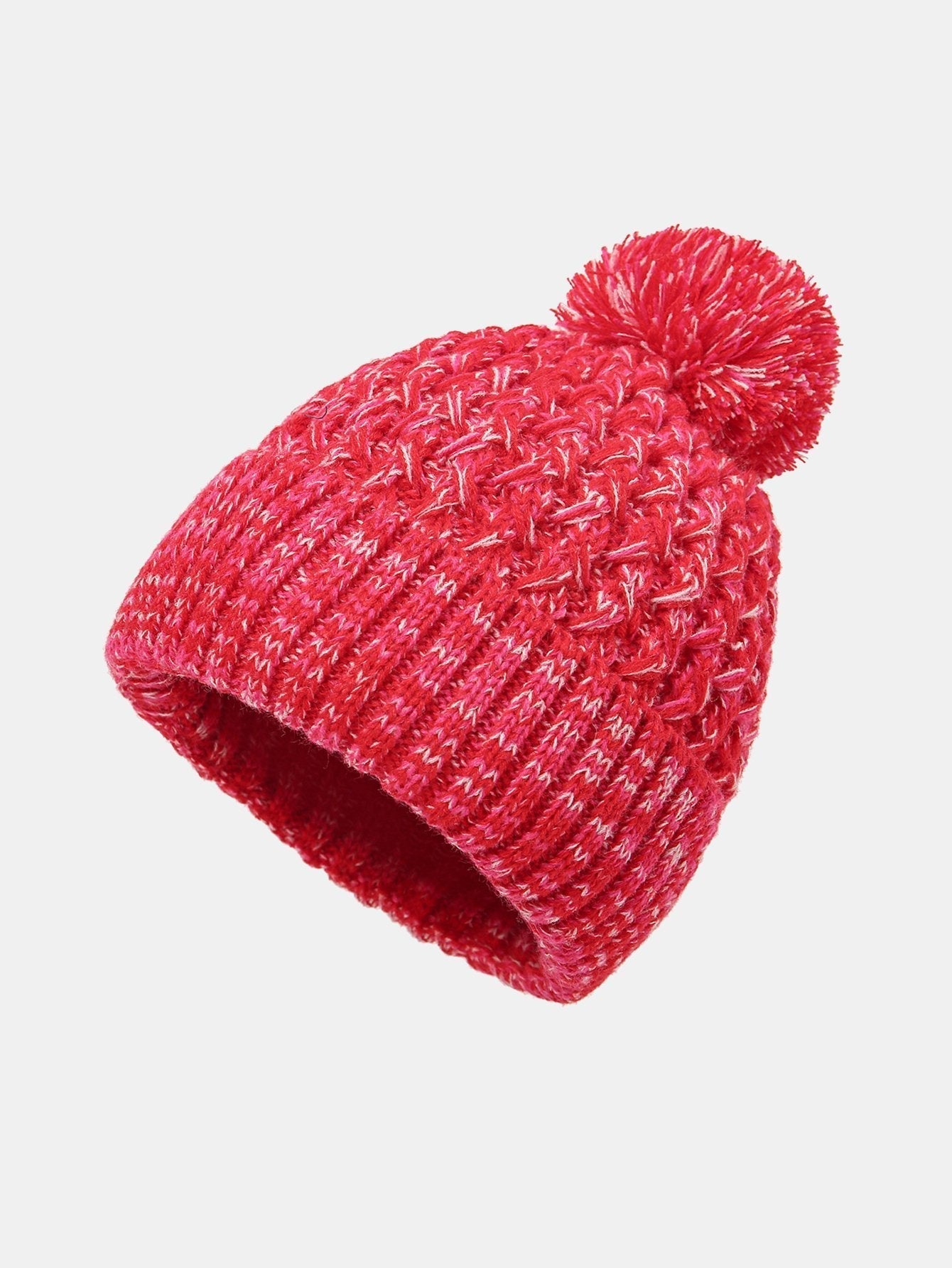 Jacquard Knit Beanie Hat With Pom Pom