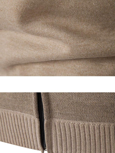 Striped Pattern Zip Sweater