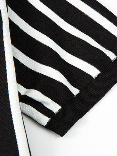Striped Short Sleeve Sweater Polo