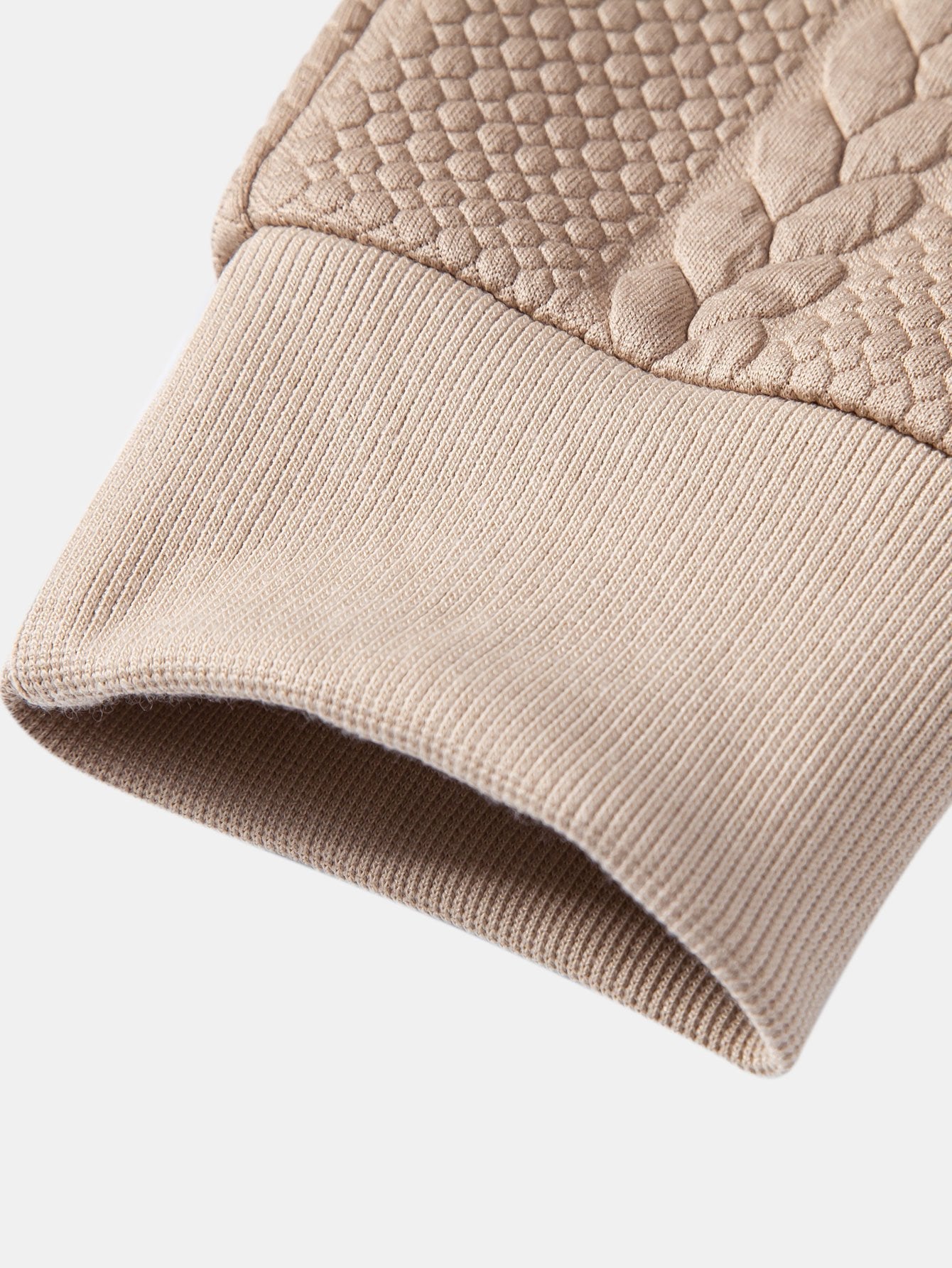 Relax Fit Wheat Jacquard Hoodie