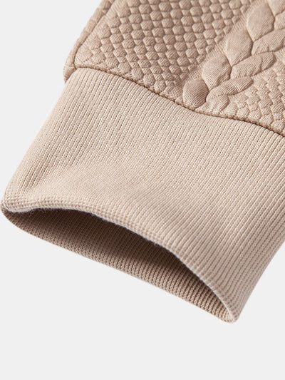 Relax Fit Wheat Jacquard Hoodie