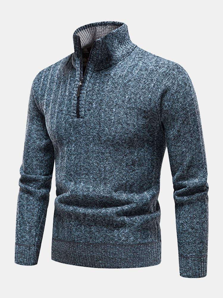 Textured Quarter Zip Sweater