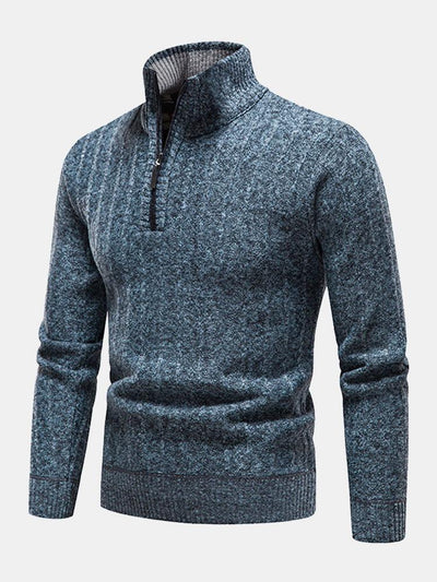 Textured Quarter Zip Sweater