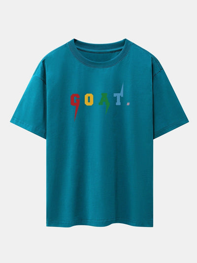 Goat Print Drop Shoulder Oversize T-Shirt