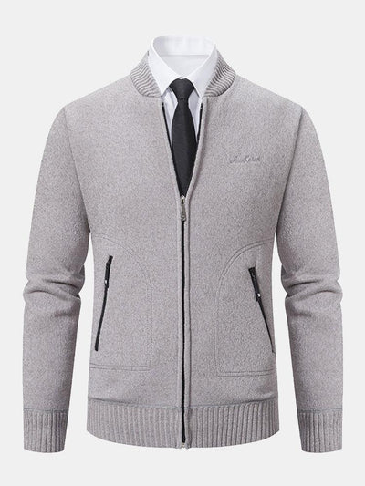 Zip Up Baseball Collar Sweater