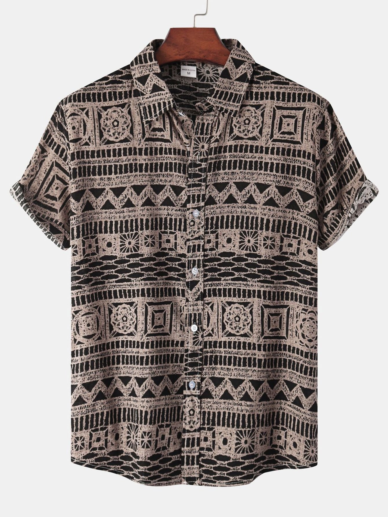Tribal Print Button Up Shirt