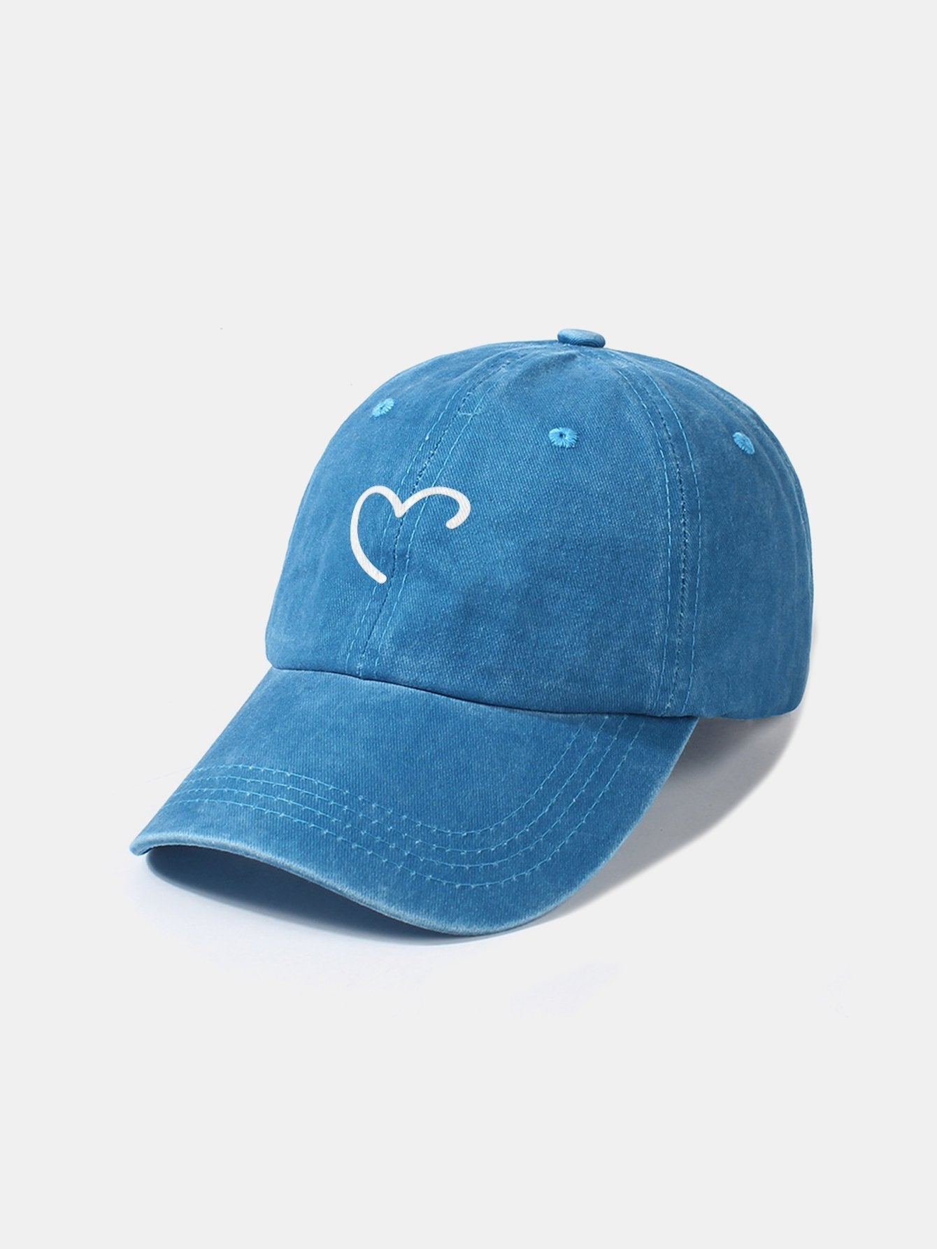 Line Love Pattern Casual Washed Cotton Baseball Cap
