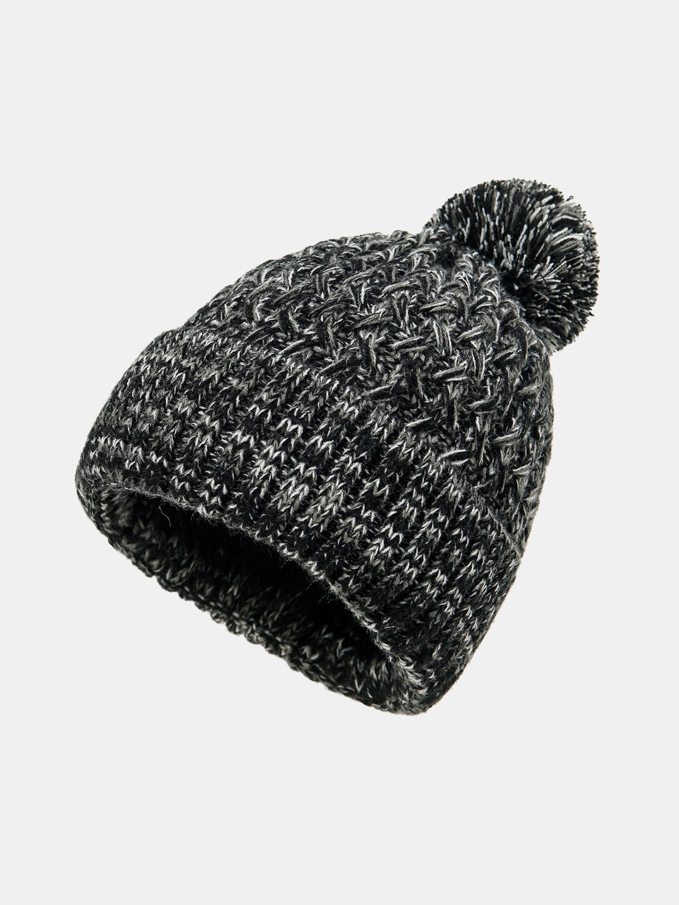 Jacquard Knit Beanie Hat With Pom Pom