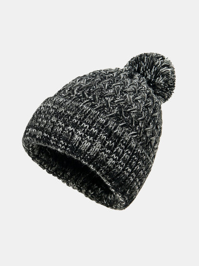 Jacquard Knit Beanie Hat With Pom Pom