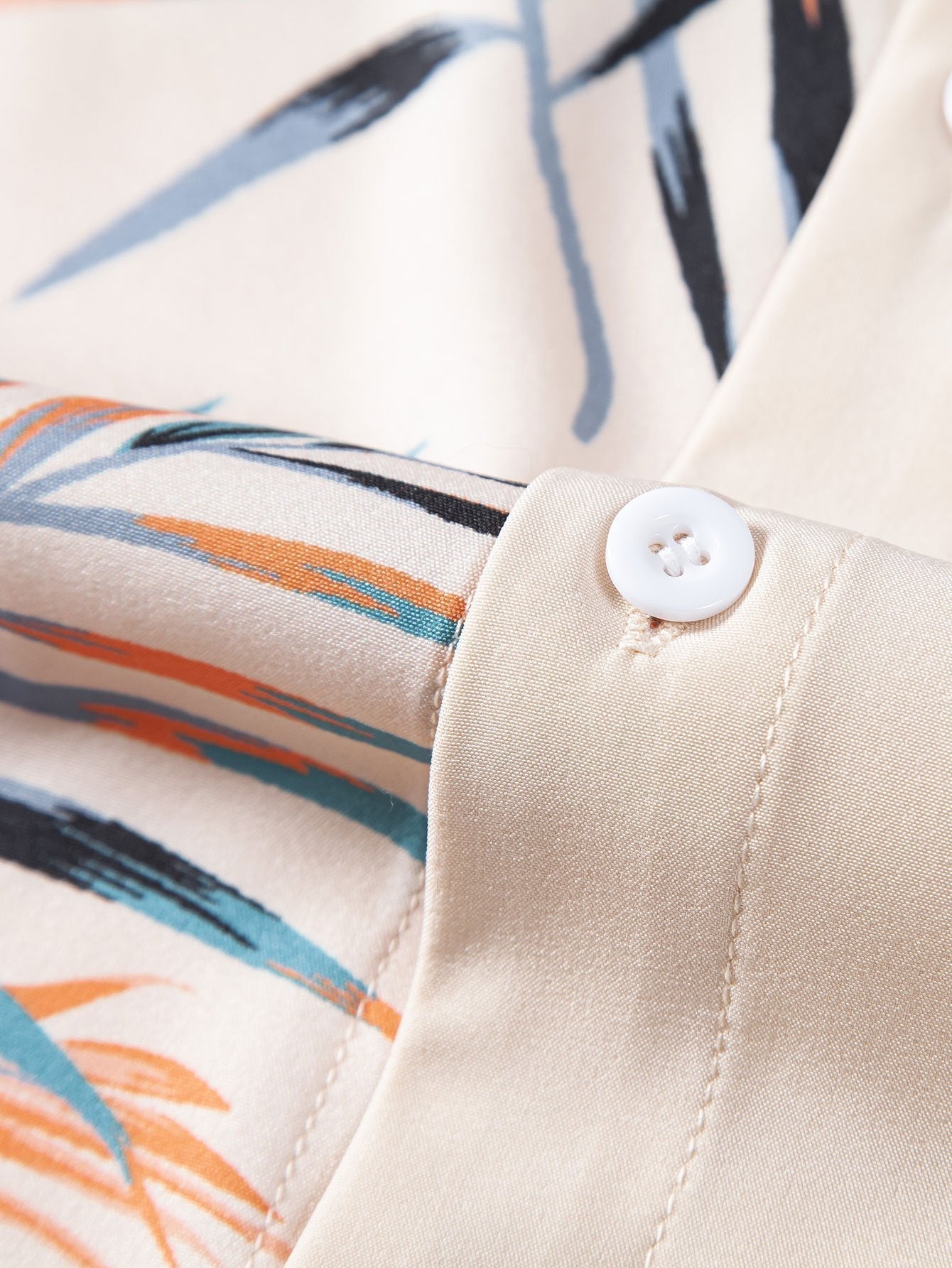 Leaf Patchwork Print Button Up Shirt