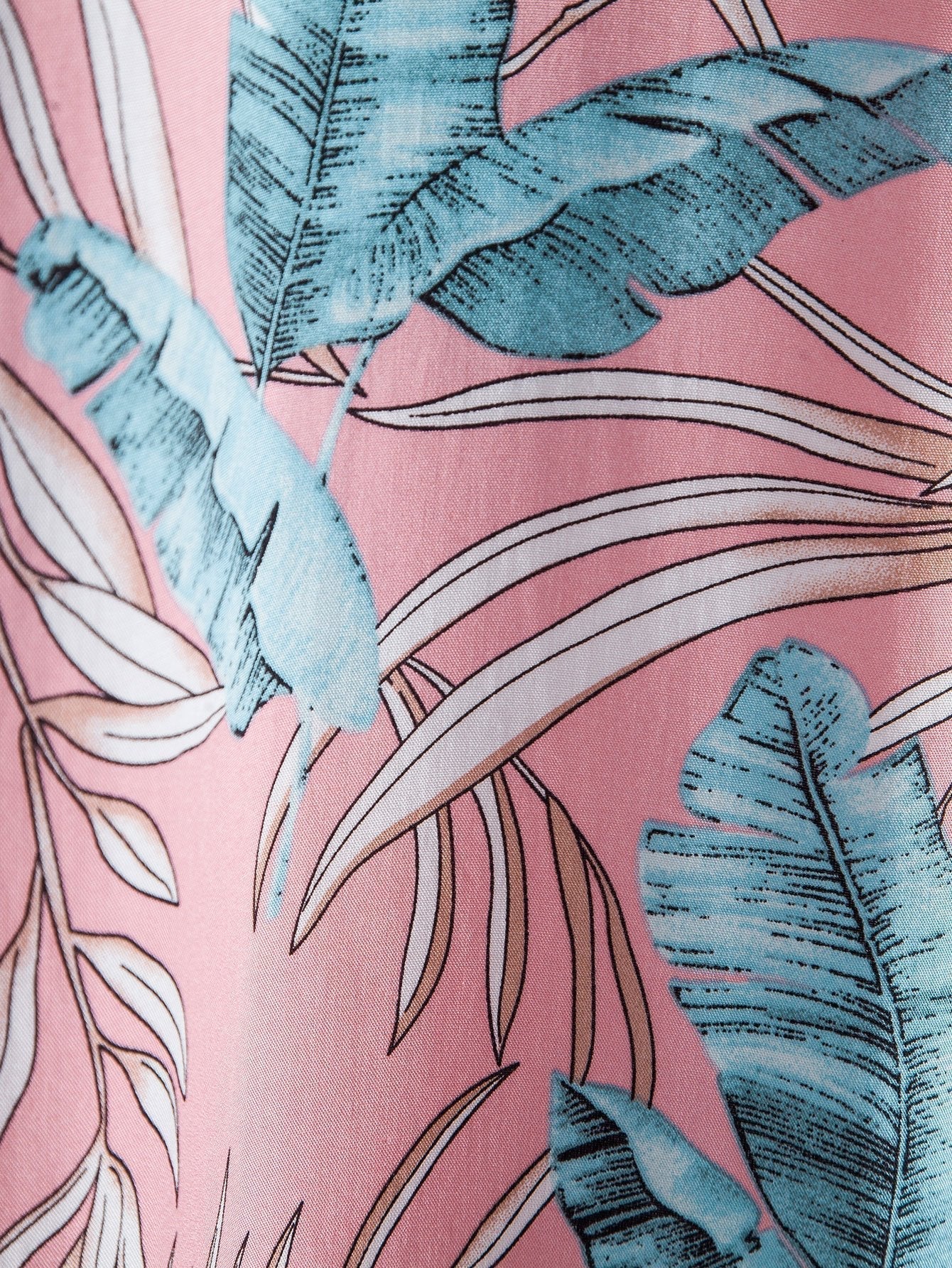 Viscose Tropical Print Button Up Shirt