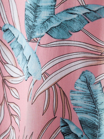 Viscose Tropical Print Button Up Shirt