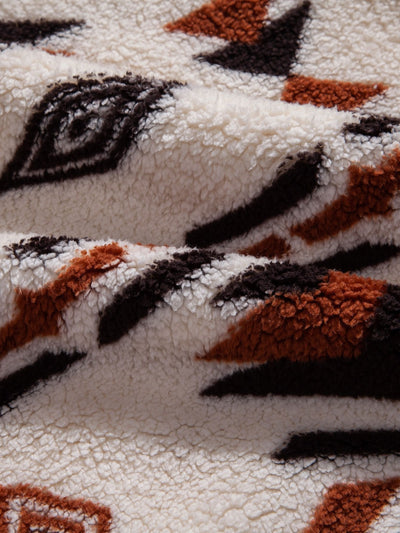 Aztec Print Teddy Hoodie