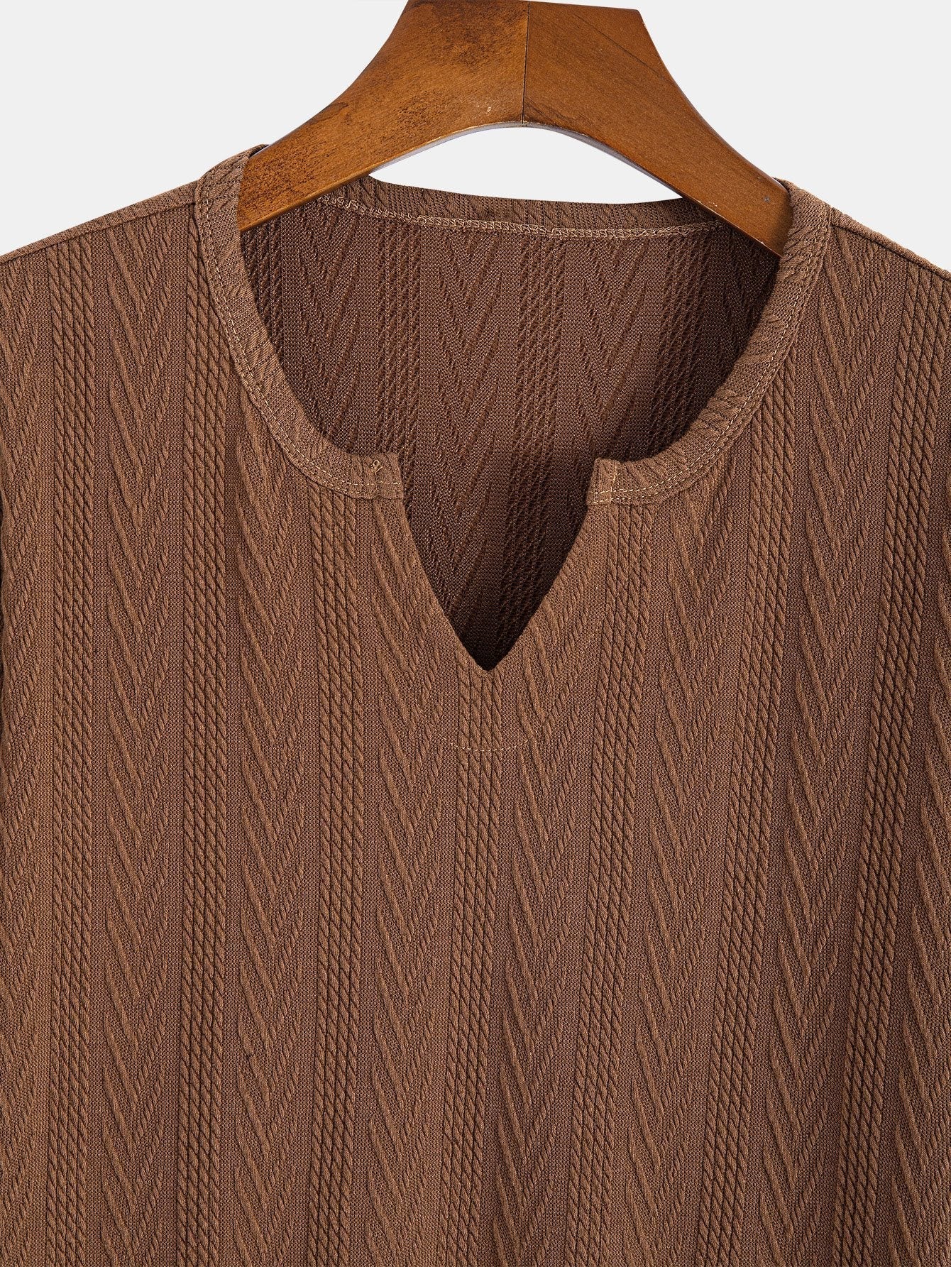 Muscle Fit Geometric Jacquard Notch T-Shirt