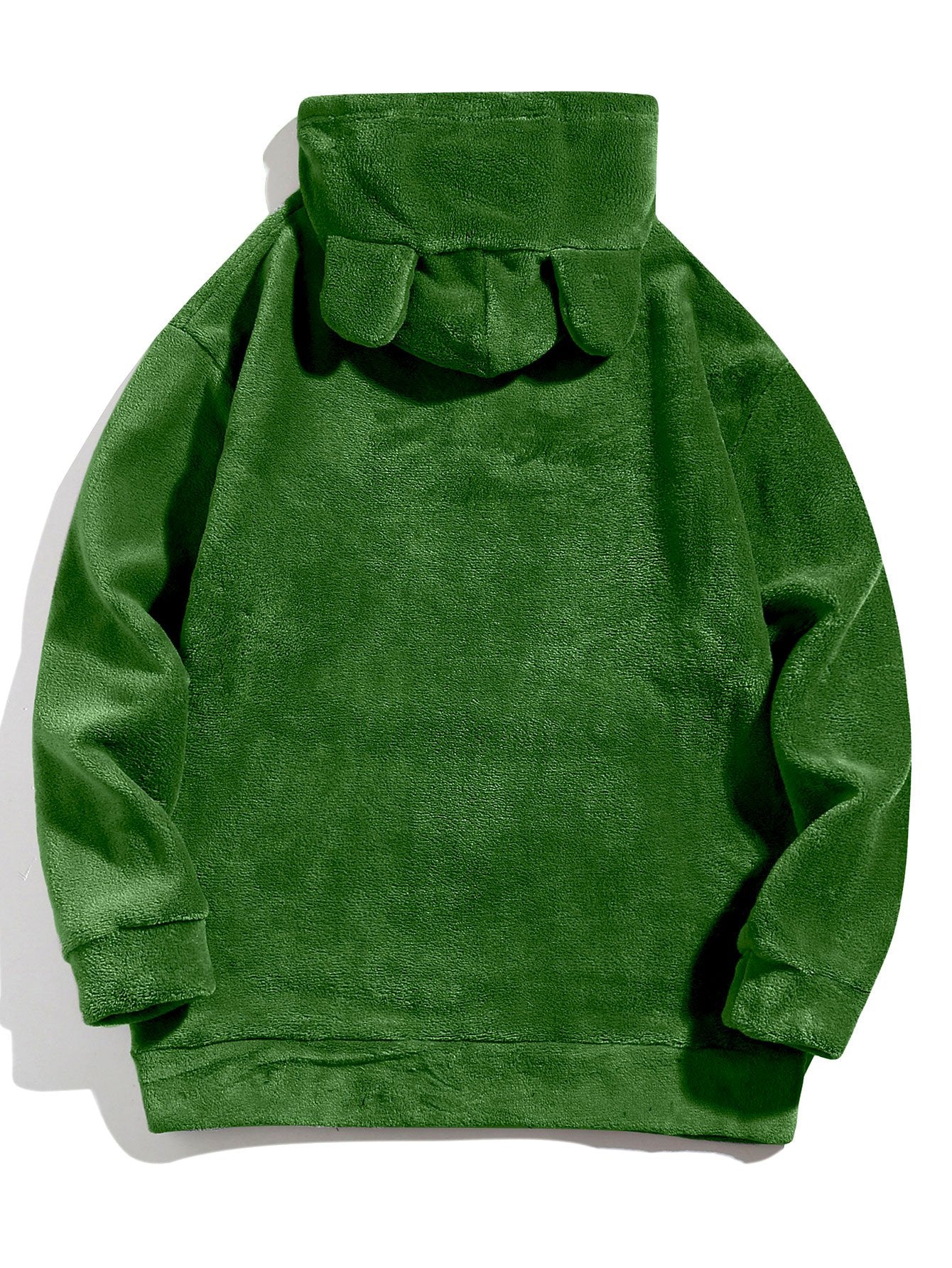 Relax Fit Teddy Fleece Hoodie With Ears