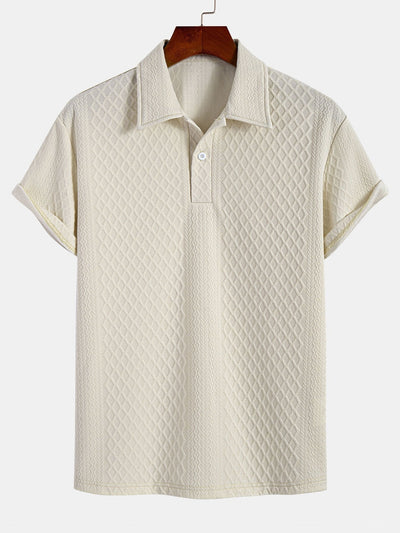 Rhombus Geometric Jacquard Polo