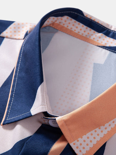 Geometry Print Button Up Shirt