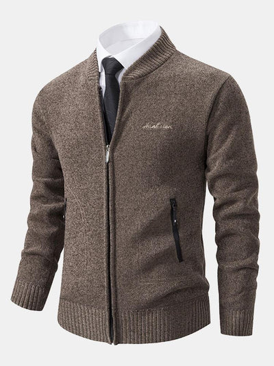 Zip Up Baseball Collar Sweater