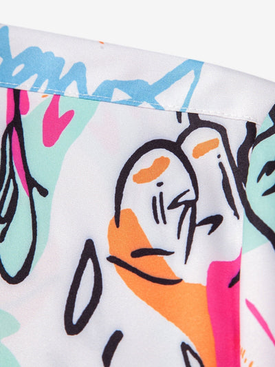 Graffiti Print Button Up Shirt