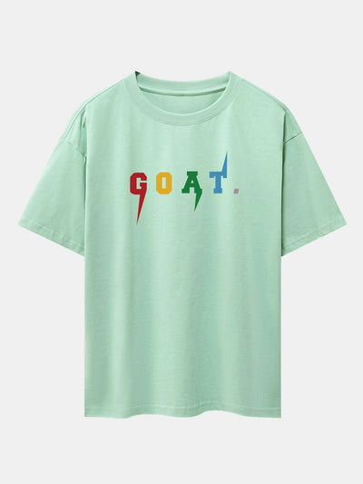 Goat Print Drop Shoulder Oversize T-Shirt