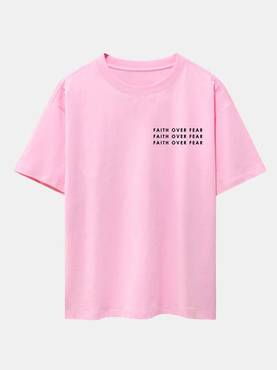 Slogan Print Drop Shoulder Oversize T-Shirt