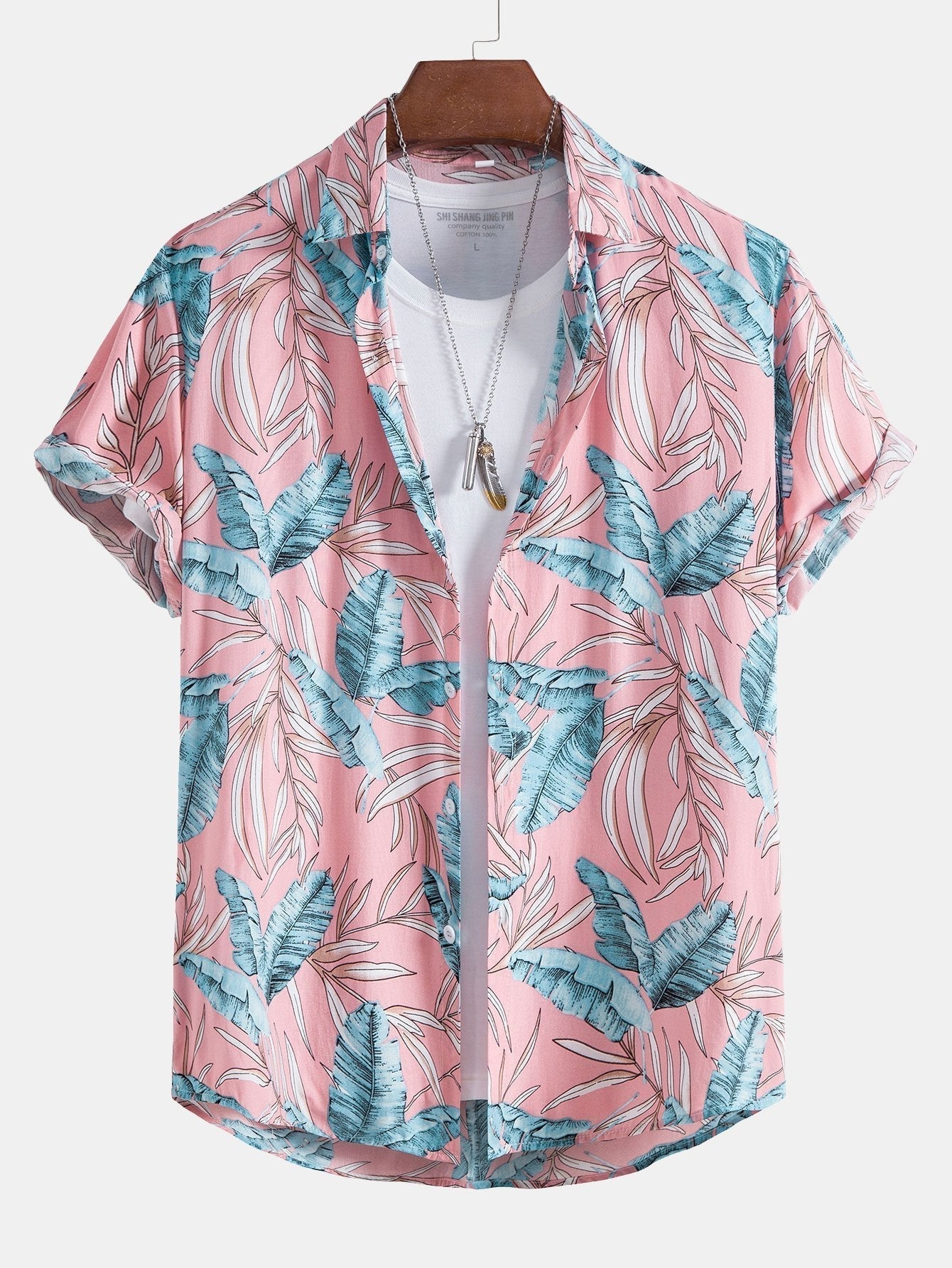 Viscose Tropical Print Button Up Shirt