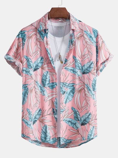 Viscose Tropical Print Button Up Shirt
