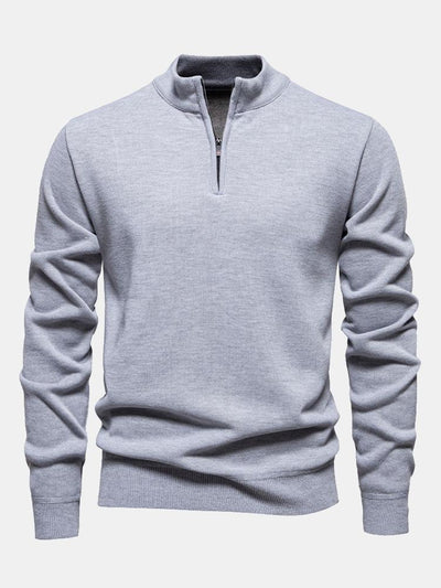 Relax Fit Zip Up Neck Sweater