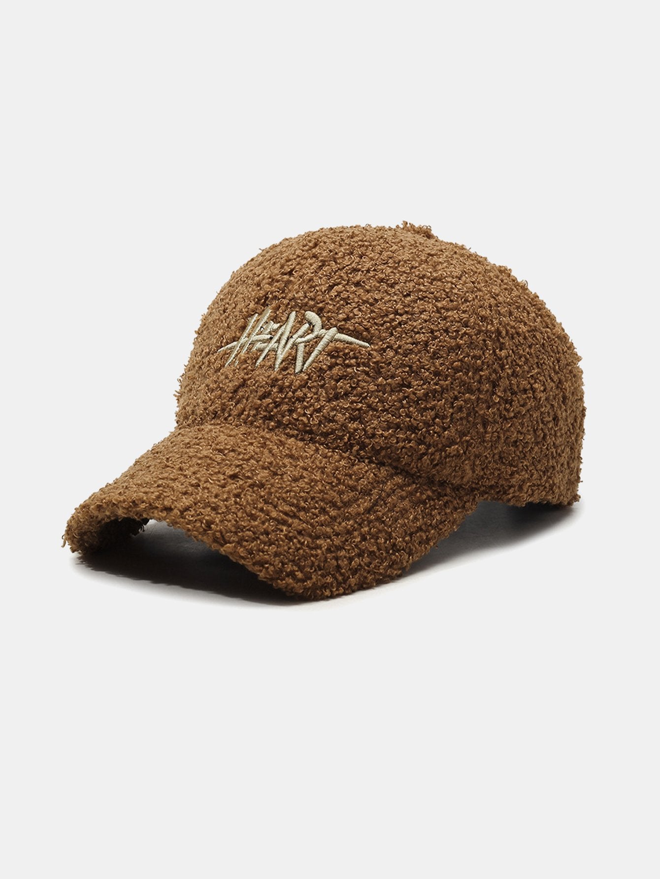 Heart Embroidery Teddy Plush Baseball Cap
