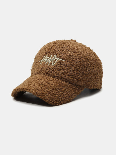 Heart Embroidery Teddy Plush Baseball Cap