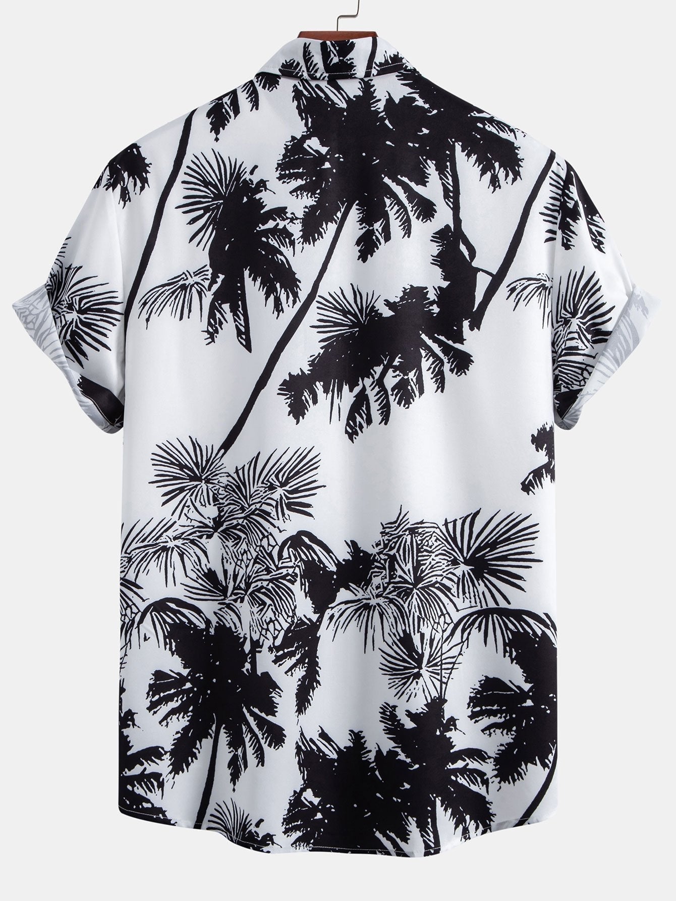 Palm Trees Print Button Up Shirt