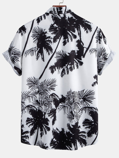Palm Trees Print Button Up Shirt