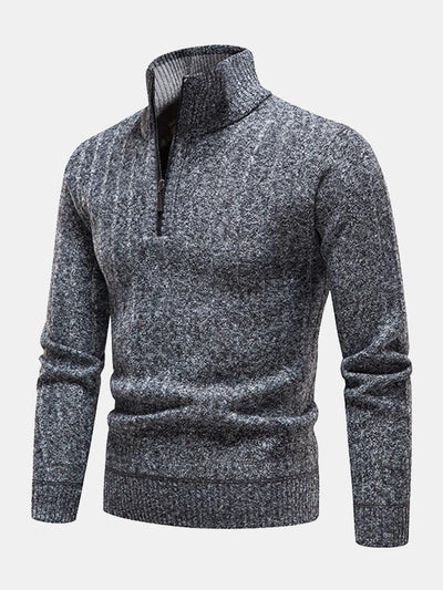 Textured Quarter Zip Sweater