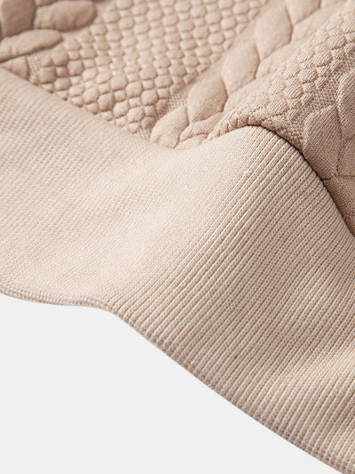 Relax Fit Wheat Jacquard Hoodie