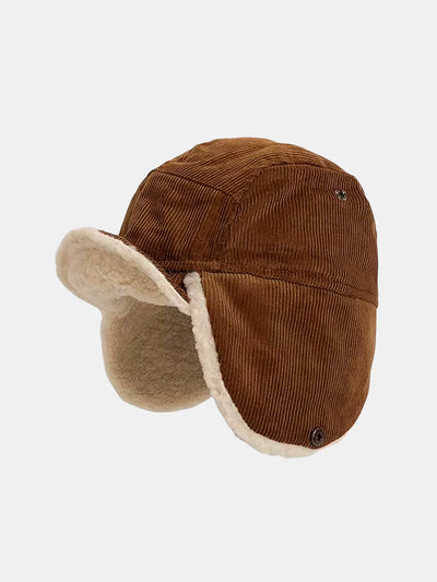 Retro Earflaps Corduroy Baseball Cap