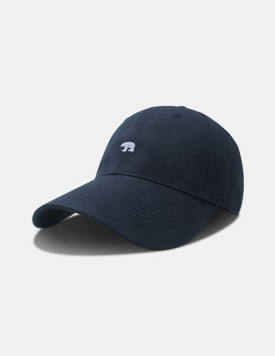 Cotton baseball cap with embroidered bear pattern