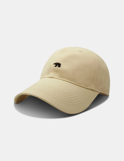 Cotton baseball cap with embroidered bear pattern