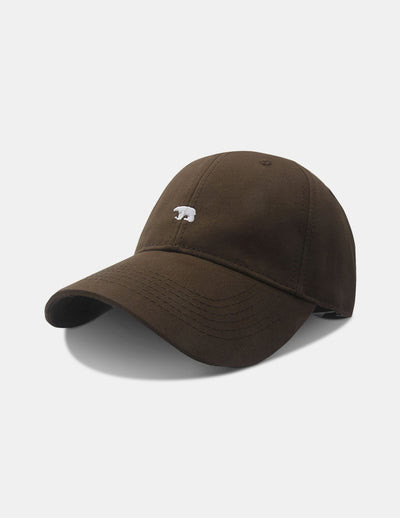Cotton baseball cap with embroidered bear pattern